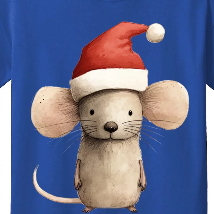 Christmas Mouse In Santa Hat Gift Kids T-Shirt