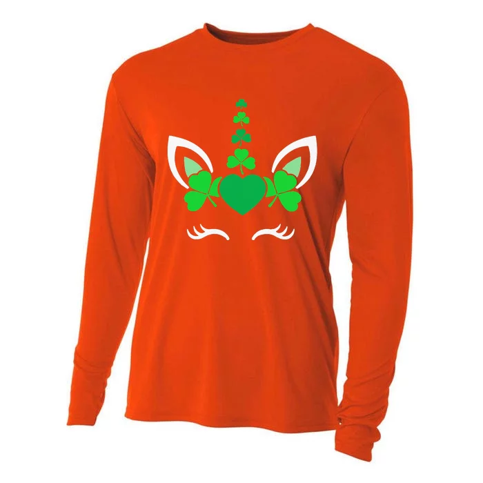 Cute Magical Irish Unicorn Funny St Patrick's Day Cooling Performance Long Sleeve Crew