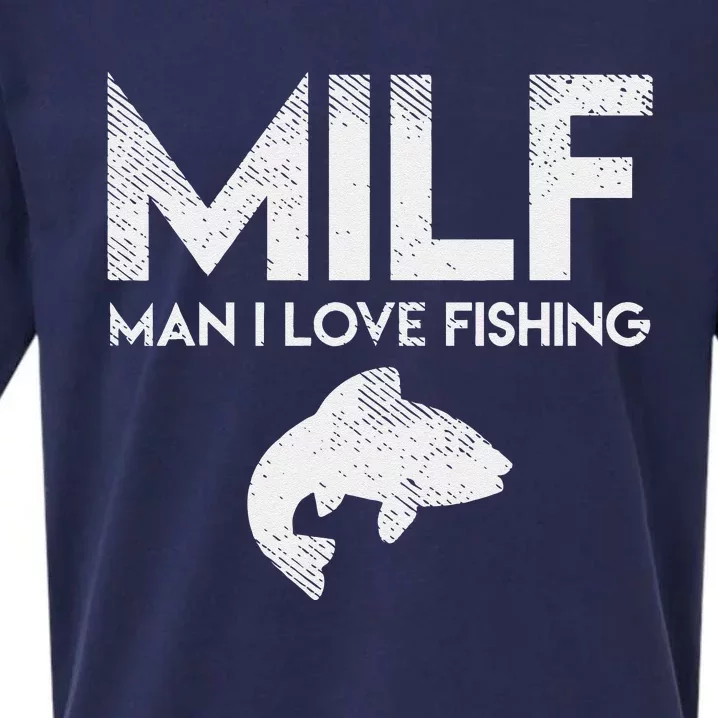 Cute Man I Love Fishing Adult Humor Funny Fish Angler Gift Sueded Cloud Jersey T-Shirt