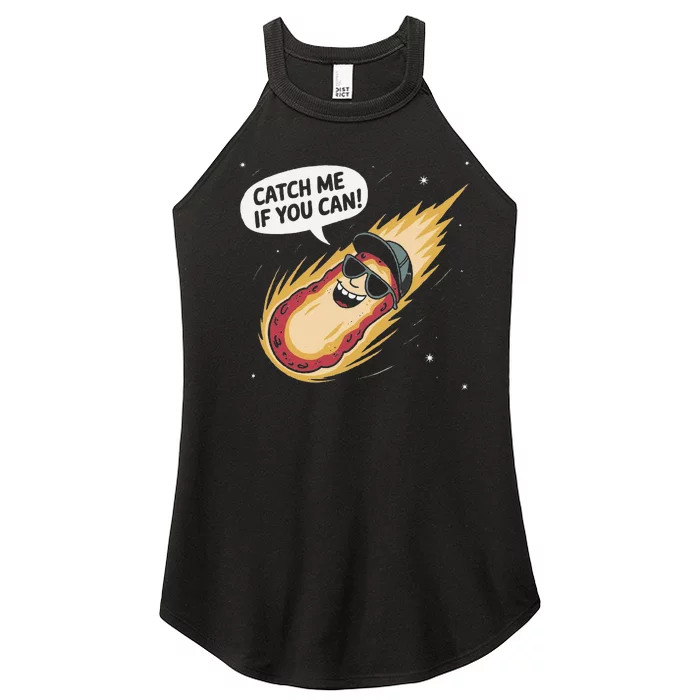 Catch Me If You Can Funny Astronomy Meteor Women’s Perfect Tri Rocker Tank