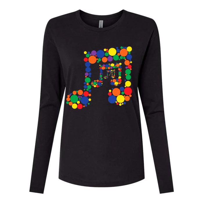 Colourful Music International Dot Day Womens Cotton Relaxed Long Sleeve T-Shirt