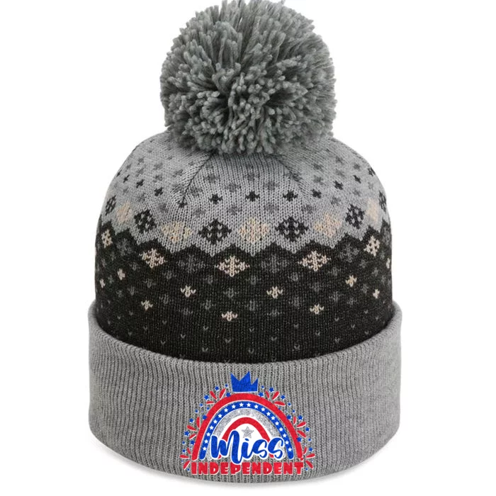 Cute Miss Independent 4th Of July The Baniff Cuffed Pom Beanie