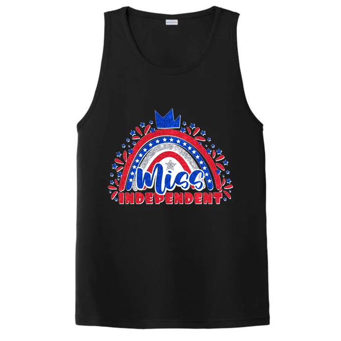 Cute Miss Independent 4th Of July Performance Tank