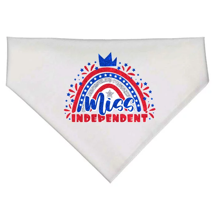 Cute Miss Independent 4th Of July USA-Made Doggie Bandana