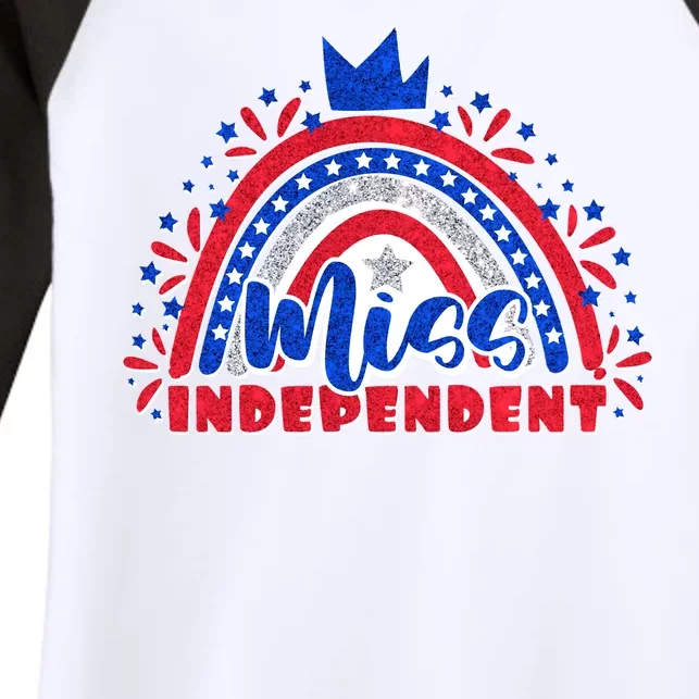 Cute Miss Independent 4th Of July Women's Tri-Blend 3/4-Sleeve Raglan Shirt