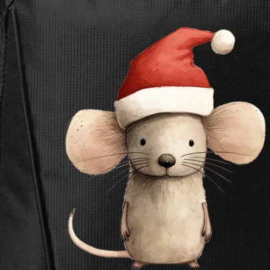 Christmas Mouse In Santa Hat Funny Gift City Backpack