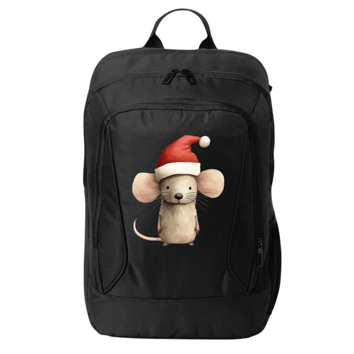 Christmas Mouse In Santa Hat Funny Gift City Backpack