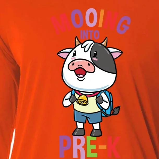 Cow Mooing Into Prek Great Gift Cooling Performance Long Sleeve Crew