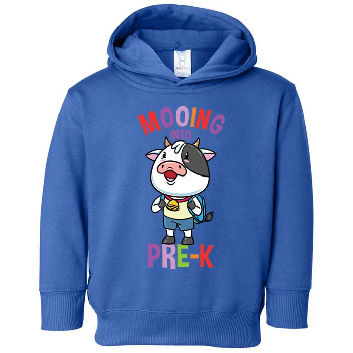 Cow Mooing Into Prek Great Gift Toddler Hoodie