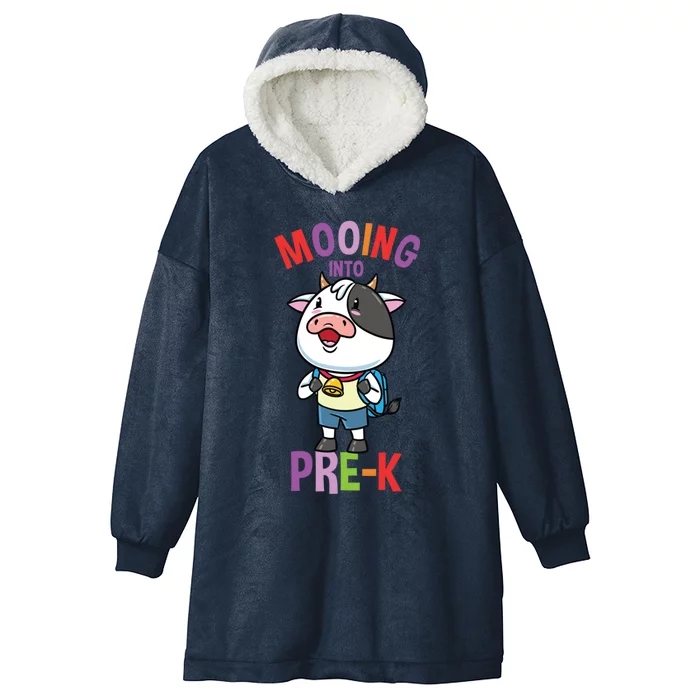 Cow Mooing Into Prek Great Gift Hooded Wearable Blanket