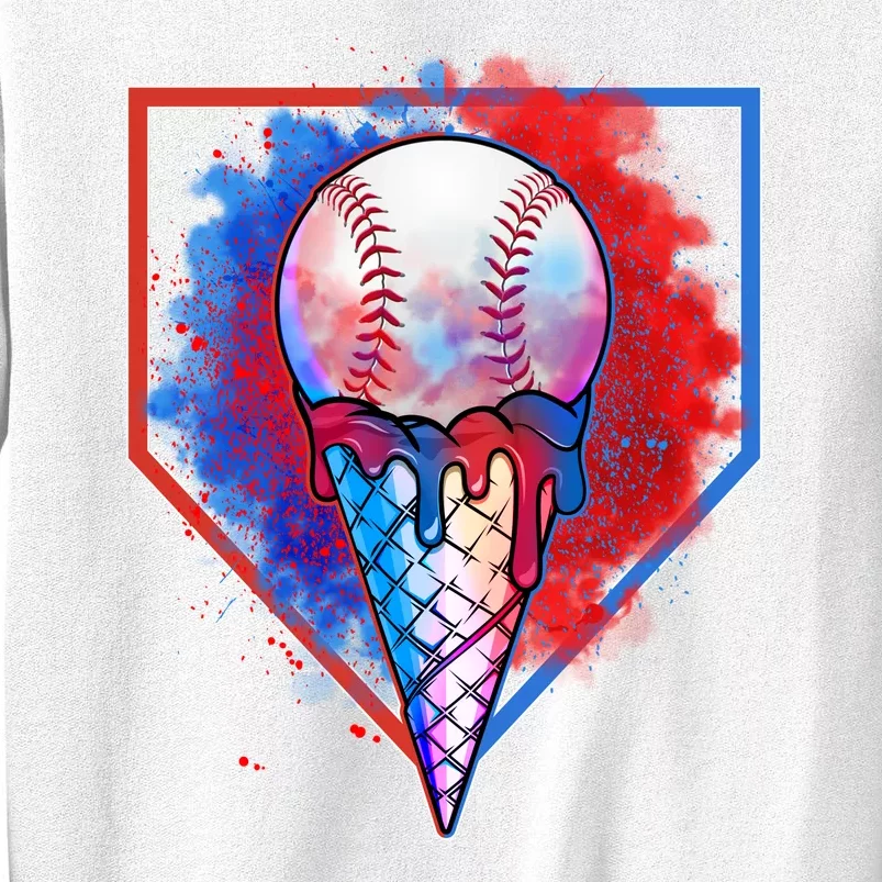 Cute Melting Ice Cream Baseball Ball Home Plate Sweatshirt