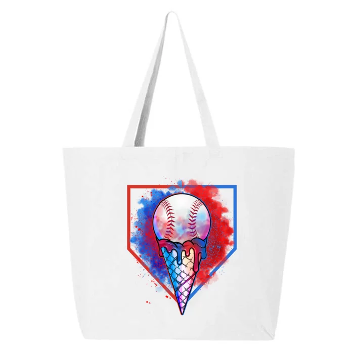 Cute Melting Ice Cream Baseball Ball Home Plate 25L Jumbo Tote