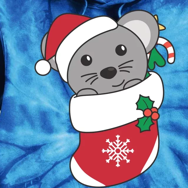 Cute Mouse In Christmas Sock For Christmas Mice Gift Tie Dye Hoodie