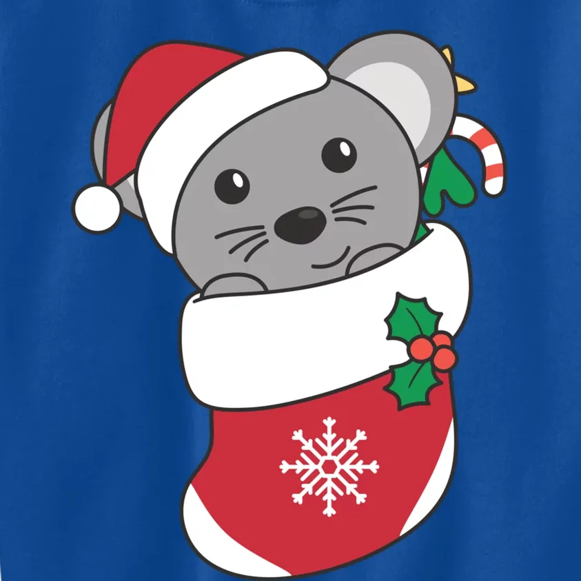 Cute Mouse In Christmas Sock For Christmas Mice Gift Kids Sweatshirt