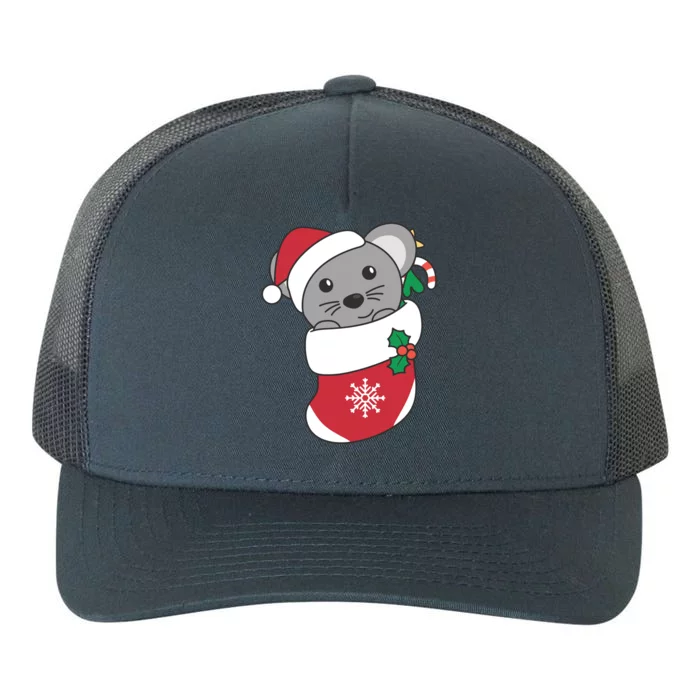 Cute Mouse In Christmas Sock For Christmas Mice Gift Yupoong Adult 5-Panel Trucker Hat