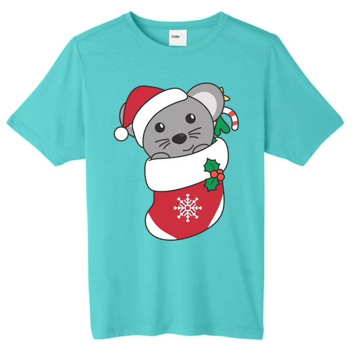 Cute Mouse In Christmas Sock For Christmas Mice Gift ChromaSoft Performance T-Shirt