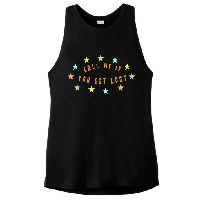 Call Me If You Get Lost Star Ladies Tri-Blend Wicking Tank