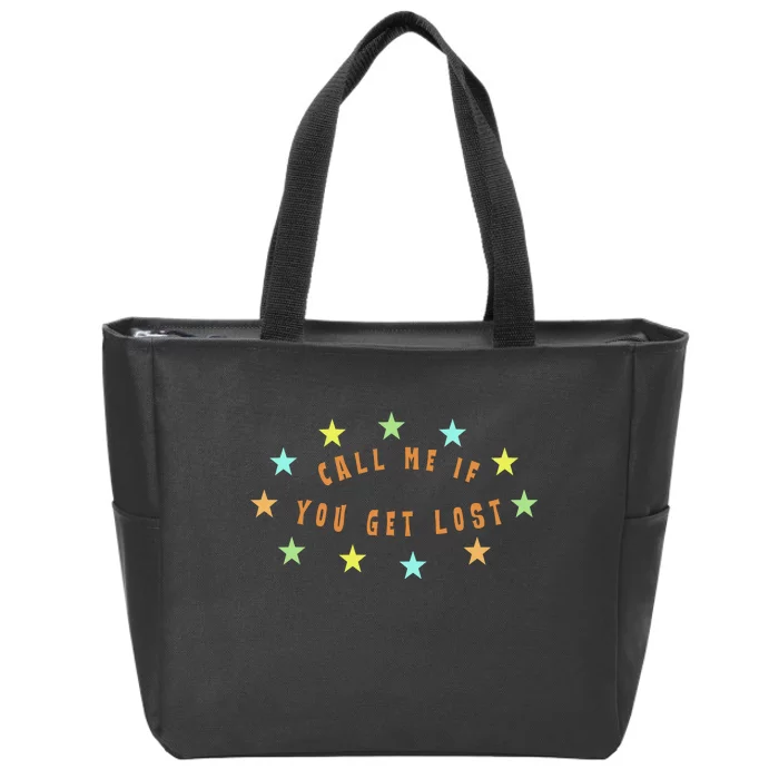 Call Me If You Get Lost Star Zip Tote Bag