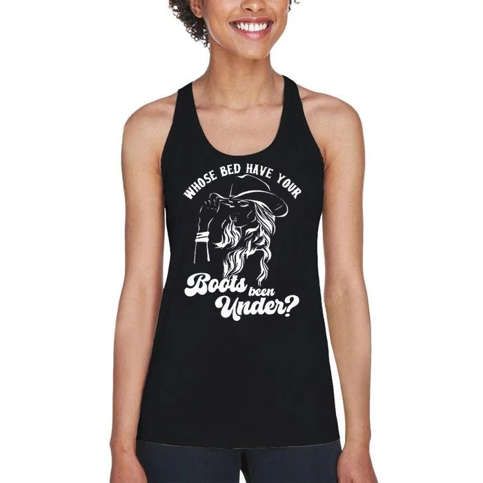 Country Music Inspired Boot Design Women's Racerback Tank