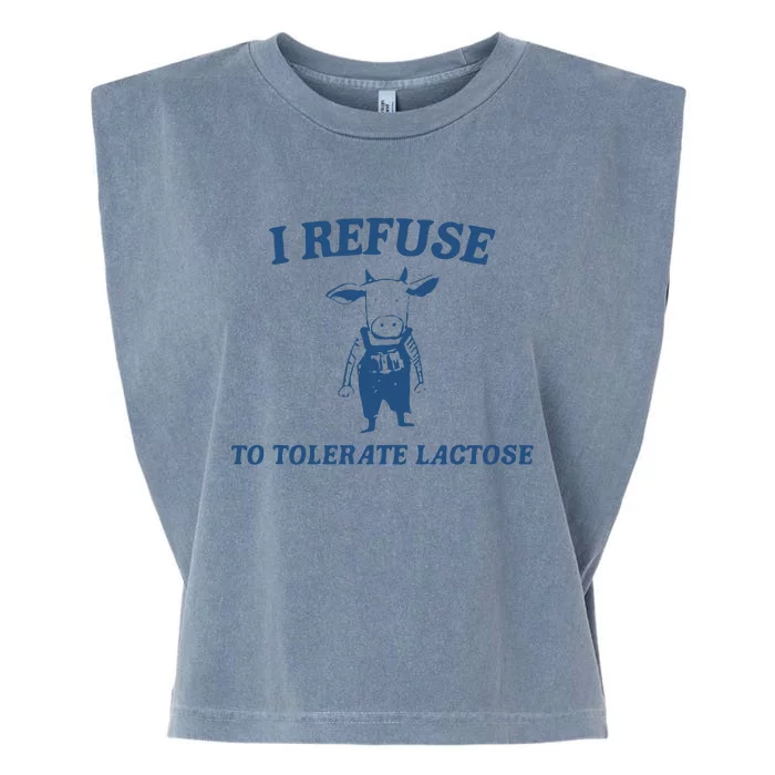 Cow Meme I Refuse To Tolerate Lactose Garment-Dyed Women's Muscle Tee