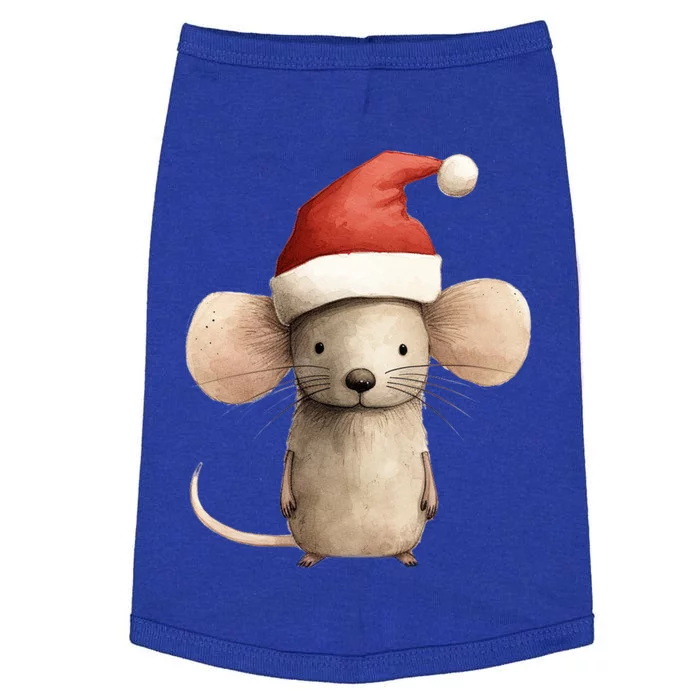 Christmas Mouse In Santa Hat Gift Doggie Tank