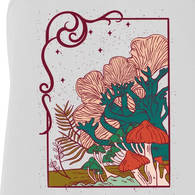 Cool Mushrooms Illustration Women's Racerback Tank