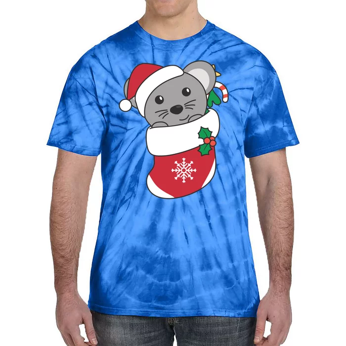 Cute Mouse In Christmas Sock For Christmas Mice Cool Gift Tie-Dye T-Shirt