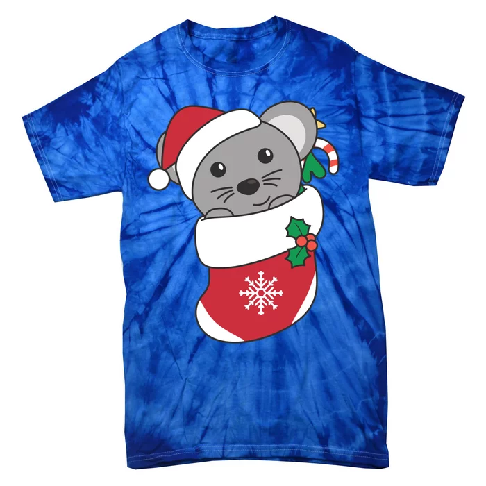 Cute Mouse In Christmas Sock For Christmas Mice Cool Gift Tie-Dye T-Shirt