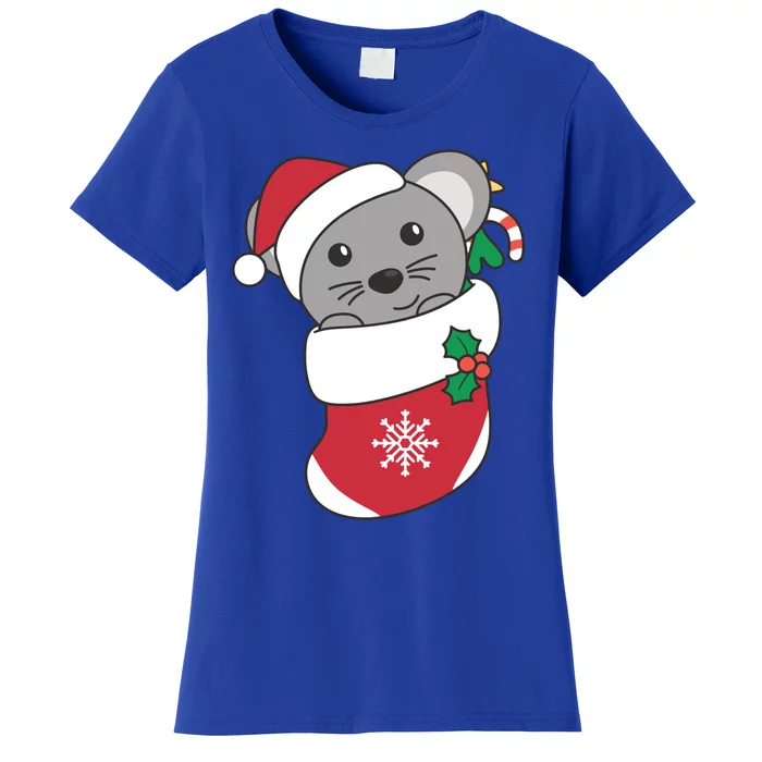 Cute Mouse In Christmas Sock For Christmas Mice Cool Gift Women's T-Shirt