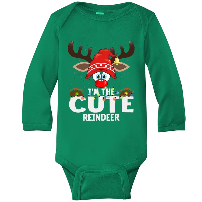 Christmas Matching IM The Cute Reindeer Baby Long Sleeve Bodysuit