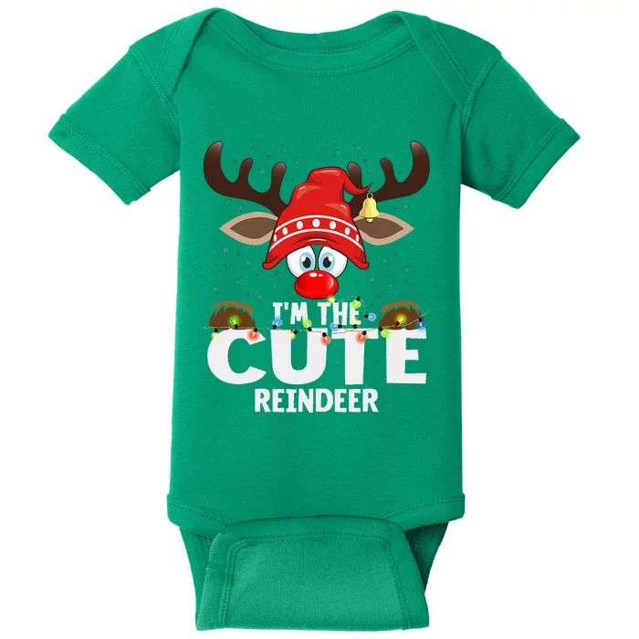 Christmas Matching IM The Cute Reindeer Baby Bodysuit