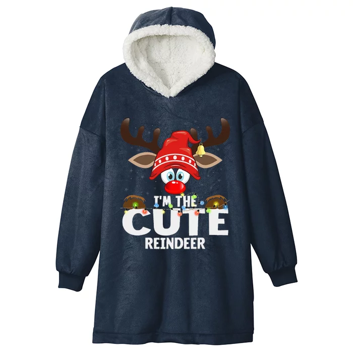 Christmas Matching IM The Cute Reindeer Hooded Wearable Blanket