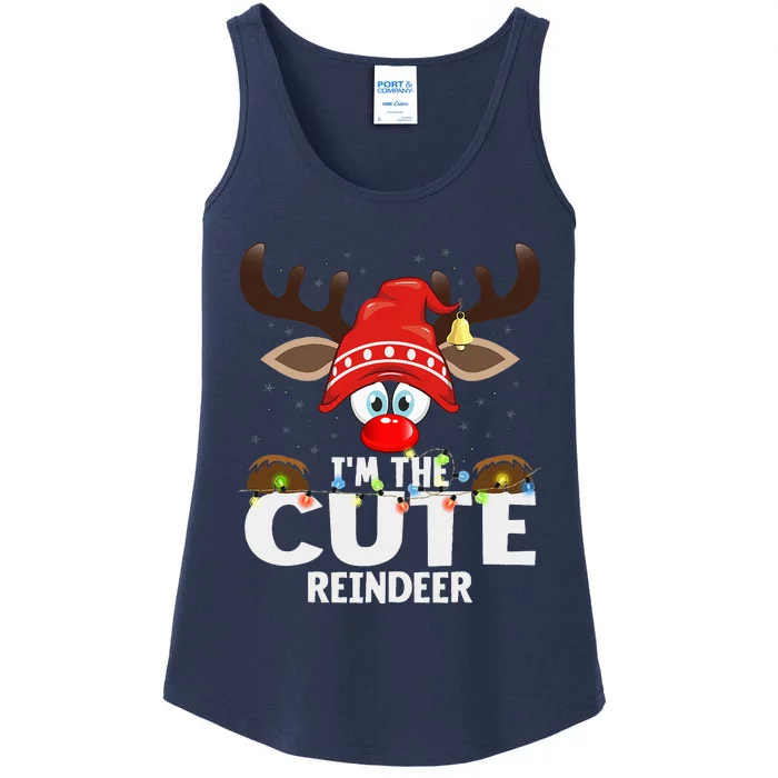 Christmas Matching IM The Cute Reindeer Ladies Essential Tank