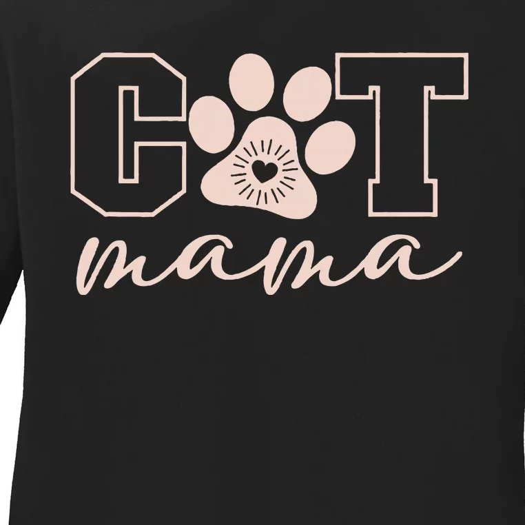 Cat Mama I Love My Cat Cat Mom Great Gift Classic Ladies Long Sleeve Shirt