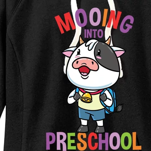 Cow Mooing Into Preschool Cute Gift Women's Fleece Hoodie