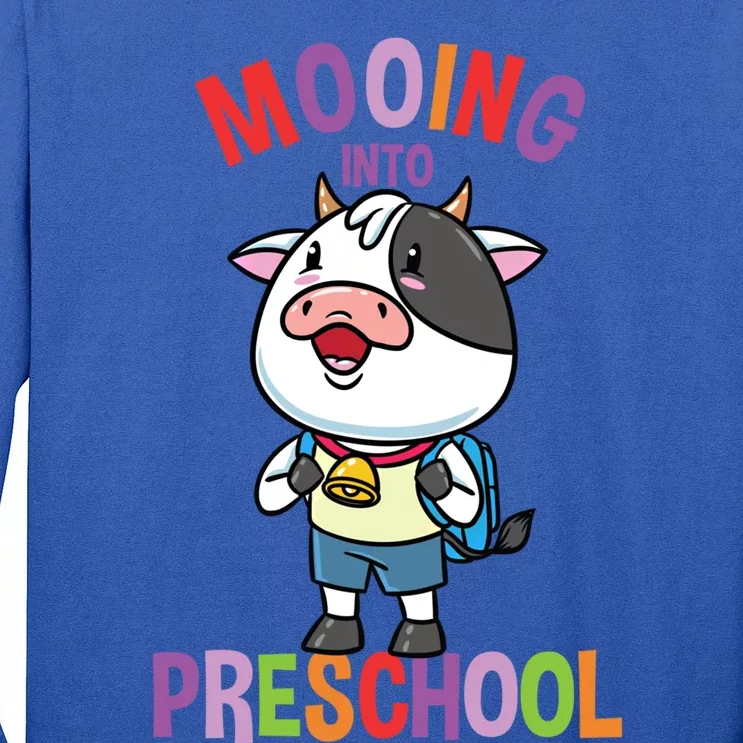 Cow Mooing Into Preschool Cute Gift Long Sleeve Shirt