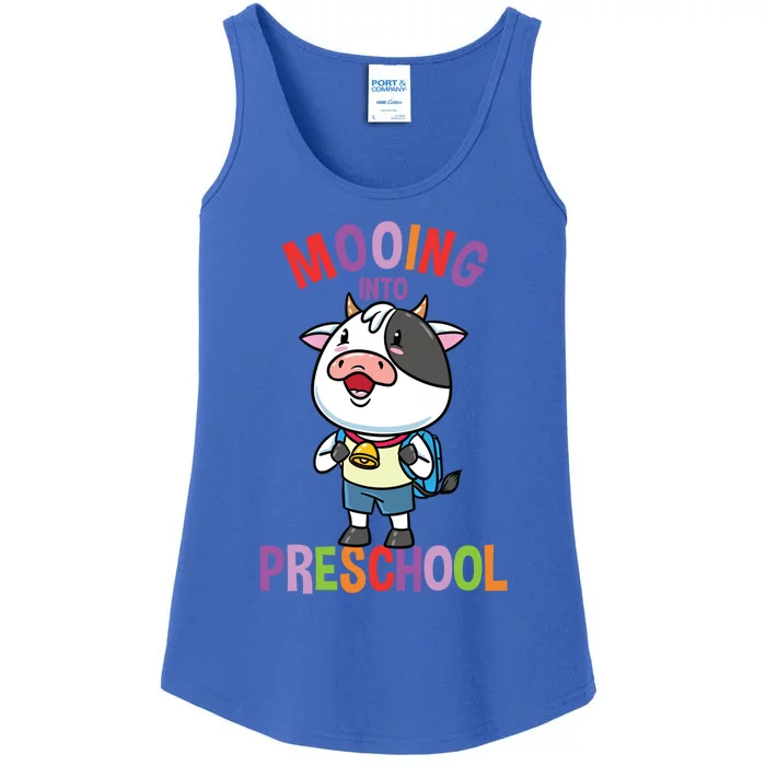 Cow Mooing Into Preschool Cute Gift Ladies Essential Tank