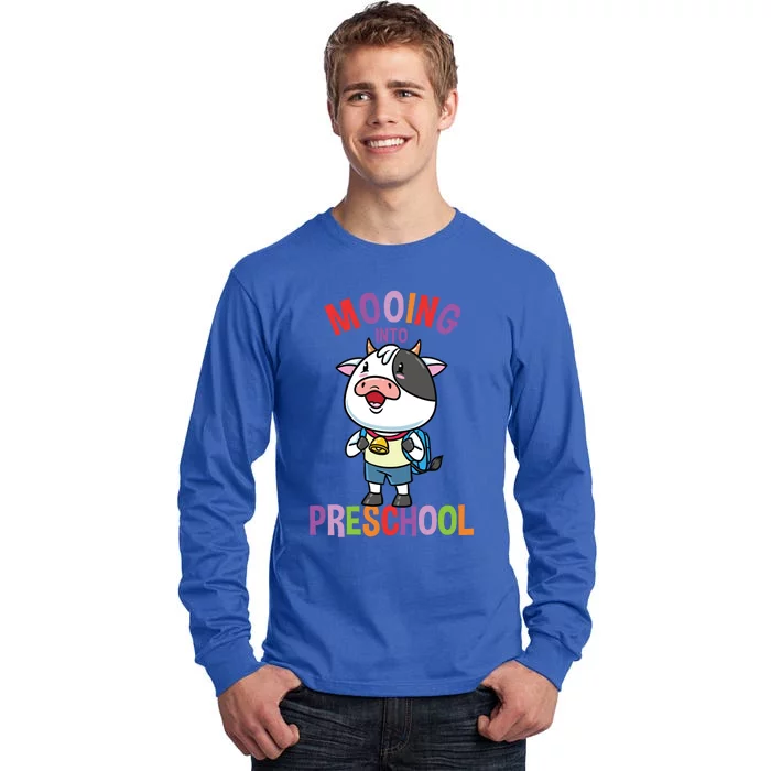 Cow Mooing Into Preschool Cute Gift Tall Long Sleeve T-Shirt