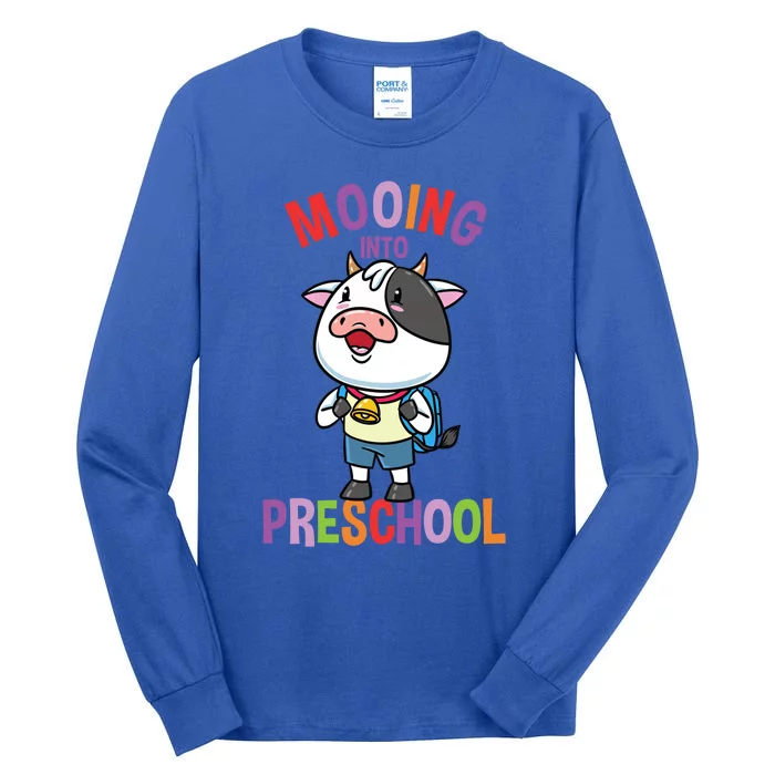 Cow Mooing Into Preschool Cute Gift Tall Long Sleeve T-Shirt