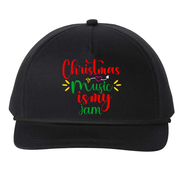 Christmas Music Is My Jam Funny Christmas Music Lover Quote Funny Gift Snapback Five-Panel Rope Hat