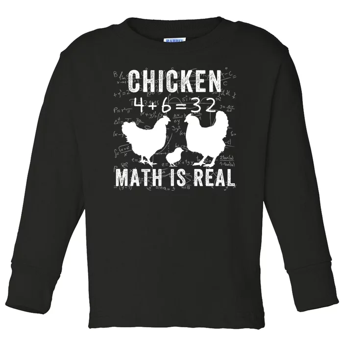 Chicken Math Is Real Chicken Lover Funny Chicken Math Meme Chicken Whisperer Toddler Long Sleeve Shirt