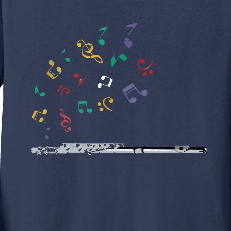 Classical Musical Instrument Flutist Gift Flute Kids Long Sleeve Shirt