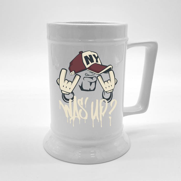 Cool Man In Cap Front & Back Beer Stein