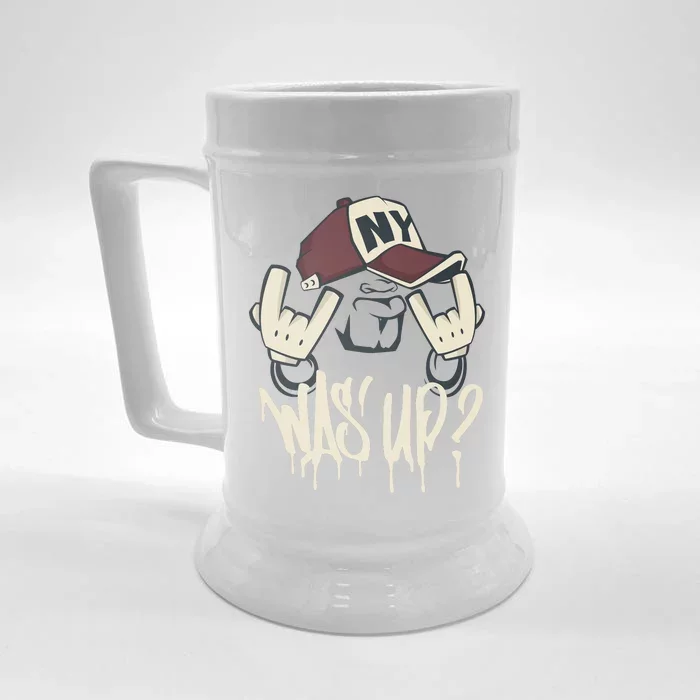 Cool Man In Cap Front & Back Beer Stein