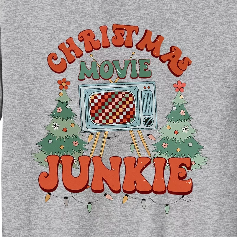 Christmas Movie Junkie Retro Christmas Tree Chrismas Tall Sweatshirt