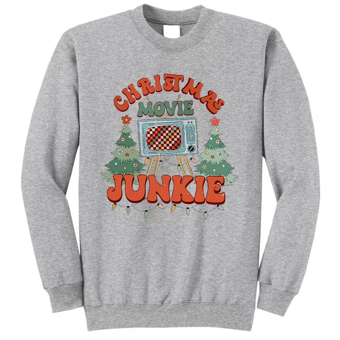 Christmas Movie Junkie Retro Christmas Tree Chrismas Tall Sweatshirt