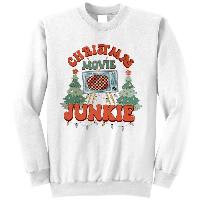 Christmas Movie Junkie Retro Christmas Tree Chrismas Sweatshirt