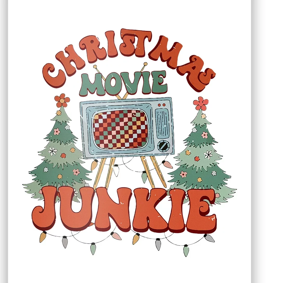 Christmas Movie Junkie Retro Christmas Tree Chrismas Poster