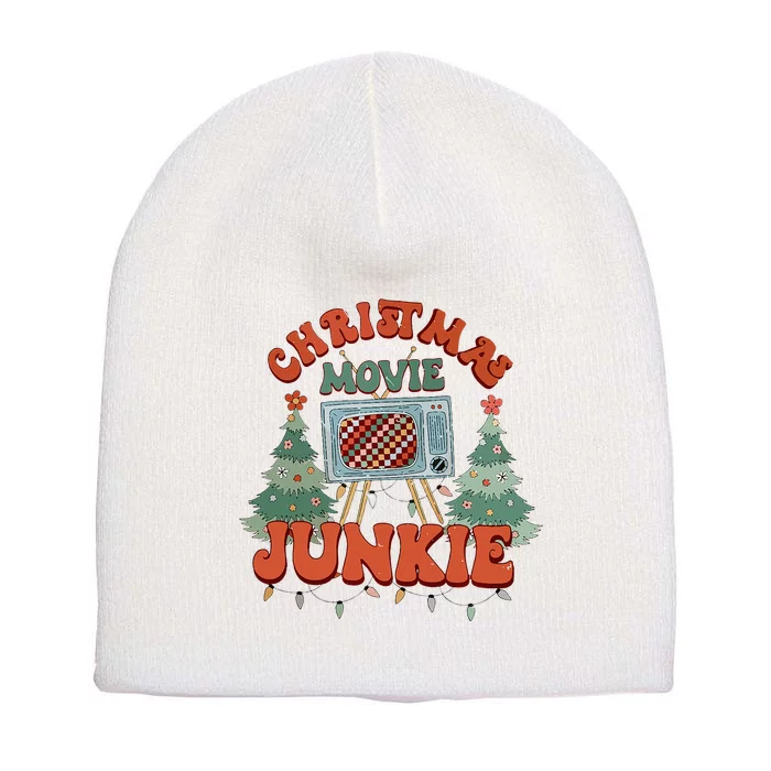 Christmas Movie Junkie Retro Christmas Tree Chrismas Short Acrylic Beanie