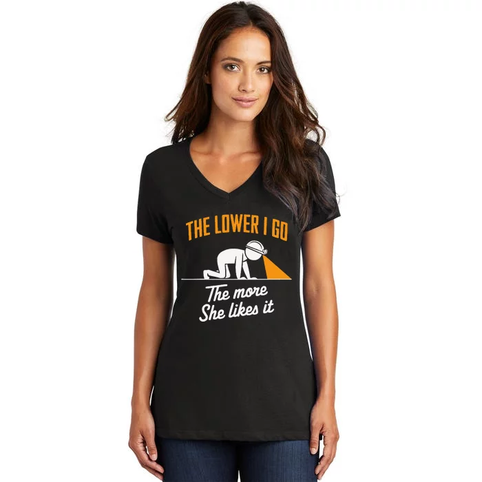 Coal Miner Job Profession Digging Occupation Coal Mining Women's V-Neck T-Shirt